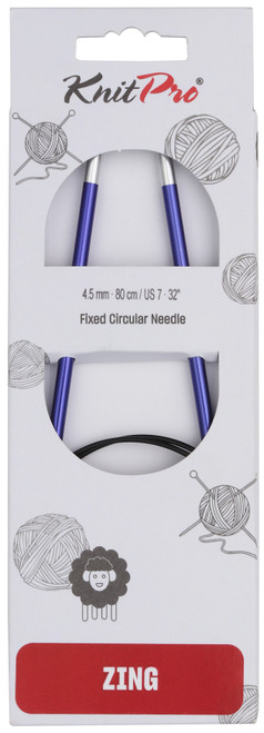 2 Pack KnitPro-Zing Fixed Circular Needles 32"-Size 7/4.50mm 5A002FX9-1GHC4 - 8904086280726