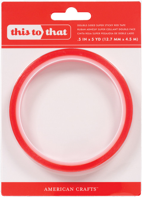 3 Pack - American Crafts Double-Sided Super Sticky Red Tape-.5"X5yd - 61754 - 718813617543
