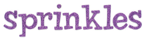 3 Pack - American Crafts Chipboard Alphabet Stickers-Sprinkles-Lavender Glitter, 134/Pkg - 42891