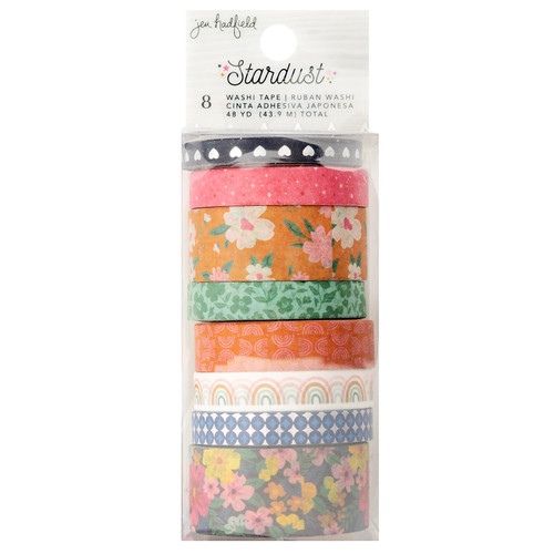 Jen Hadfield Stardust Washi Tape 8/Pkg-W/Silver Foil - JH013806 - 718813173117