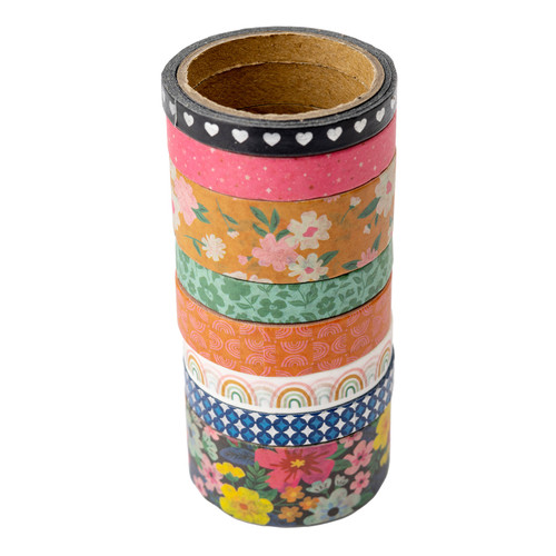 Jen Hadfield Stardust Washi Tape 8/Pkg-W/Silver Foil - JH013806
