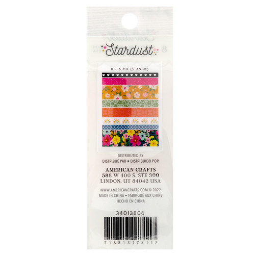 Jen Hadfield Stardust Washi Tape 8/Pkg-W/Silver Foil - JH013806 Jen Hadfield Stardust Washi Tape 8/Pkg-W/Silver Foil - JH013806