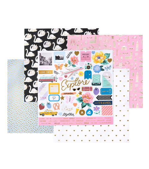 3 Pack - American Crafts Project Pad 12"X12" 24/Pkg-Round Trip - 5A002PJ9-1GR8N