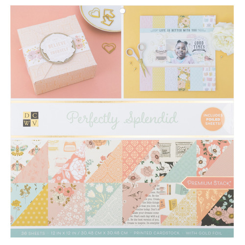 3 Pack - DCWV Premium Paper 12"X12" 36/Pkg-Perfectly Splendid - 5A002PMW-1GR65 - 765468046471