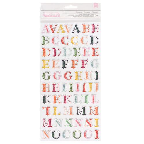3 Pack - Paige Evans Pick Me Up Thickers Stickers 5.5"X11" 126/Pkg-Lemonade Alpha/Chipboard - 310630 - 718813106306