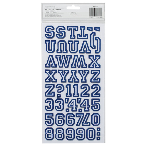 3 Pack - American Crafts Chipboard Alphabet Stickers 91/Pkg-Letterman - Sapphire Glitter - 43072 3 Pack - American Crafts Chipboard Alphabet Stickers 91/Pkg-Letterman - Sapphire Glitter - 43072