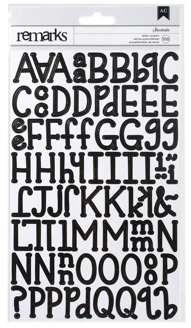 6 Pack - American Crafts Remarks Sticker Sheets-Shortcake - Black - RMS-94942 - 718813949422