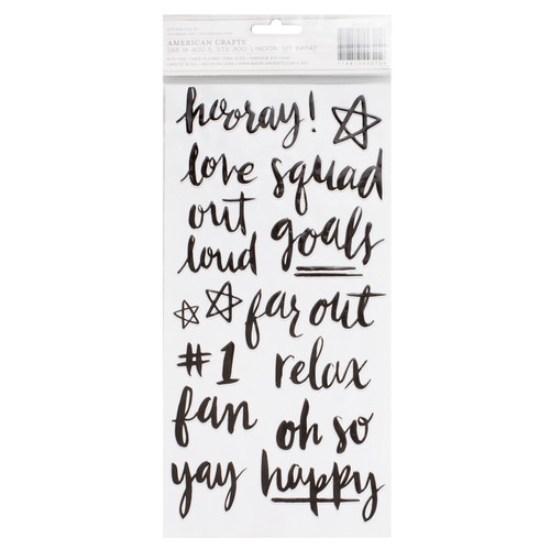 3 Pack - Crate Paper Good Vibes Thickers Stickers 5.5"X11" 2/Pkg-High Five Words/Black Puffy - 344316