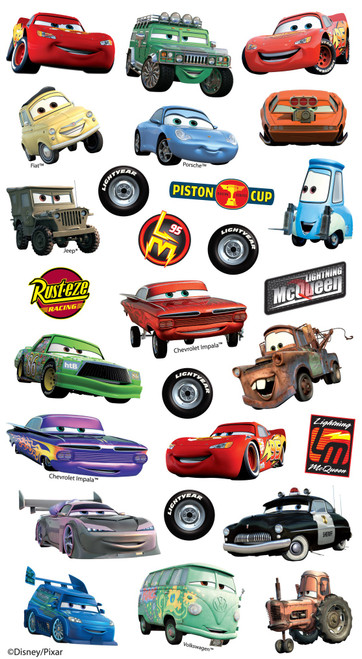 6 Pack - EK Disney Stickers 27/Pkg-Cars - 5A002QDR-1GRT7 - 015586863871