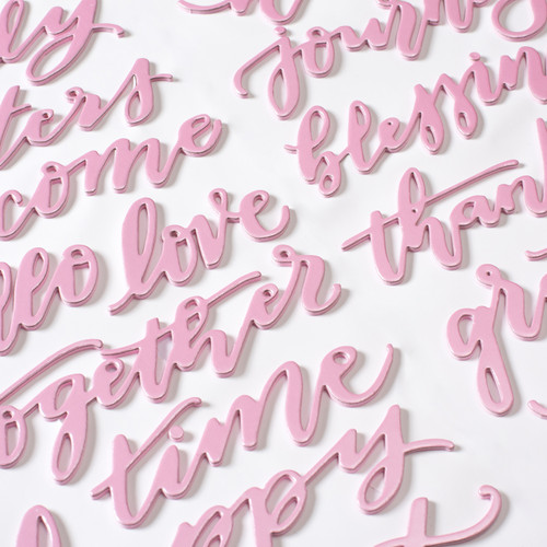 3 Pack - Pebbles Heart Of Home Thickers Stickers 5.5"X11" 2 Sheets-Words/Pink Foiled Foam - PBHOHTS-33767