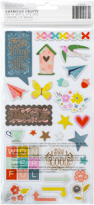 3 Pack Paige Evans Turn The Page Thickers Stickers 5.5"X11" 47/Pkg-Icons/Printed & Matte Gold Foiled Chip 310575