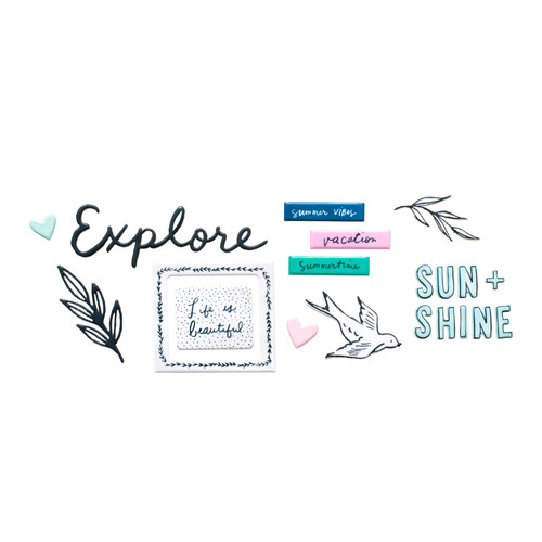 3 Pack - Maggie Holmes Sunny Days Thickers Stickers 5.5"X11" 65/Pkg-Summertime Phrase & Icons/Puffy - 350800