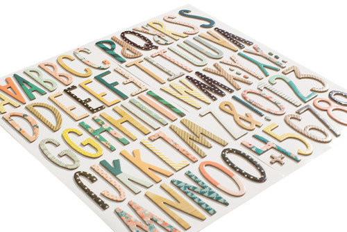 3 Pack - Wonder Thickers Alpha Stickers 5.5"X11" 2/Pkg-Trinket/Multi Chipboard - 680227