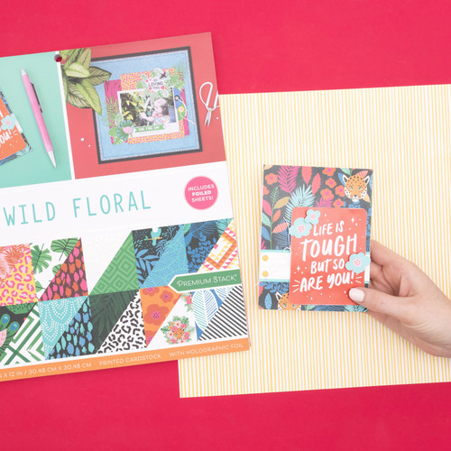 3 Pack - DCWV Premium Paper 12"X12" 36/Pkg-Wild Floral - 5A002PLK-1GR6W