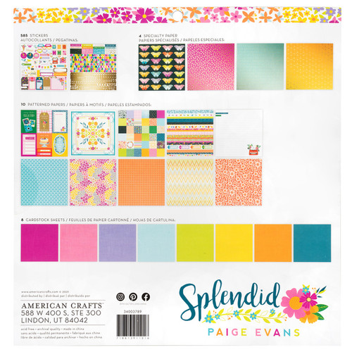 3 Pack - Paige Evans Paper Project Pad 12"X12"-Splendid - 5A002PGK-1GQTK