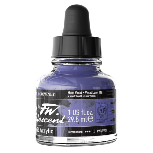FW Pearlescent Liquid Acrylic Paint 1oz-Moon Violet - 5A002YSS-1GZYV