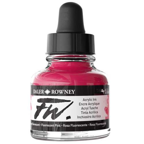 FW Acrylic Artists Ink 1oz-Fluorescent Pink - 5A002YRG-1GZYY