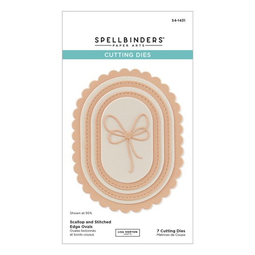 Spellbinders Etched Dies By Lisa Horton-Scallop And Stitched Edge Ovals - 5A0031SS-1H3FC - 810176103593