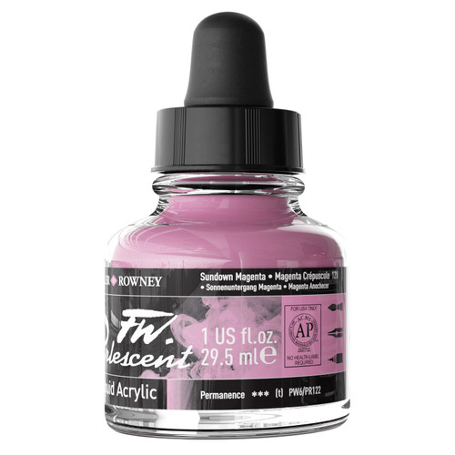 FW Pearlescent Liquid Acrylic Paint 1oz-Sundown Magenta - 5A002YSS-1GZZJ
