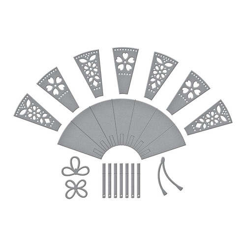 Spellbinders Etched Dies By Alex Syberia Designs-Fan & Bow, Spring In Kyoto - 5A0031V9-1H3FL