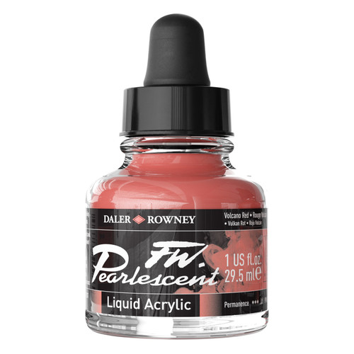 FW Pearlescent Liquid Acrylic Paint 1oz-Volcano Red - 5A002YSS-1GZZK - 000050788835