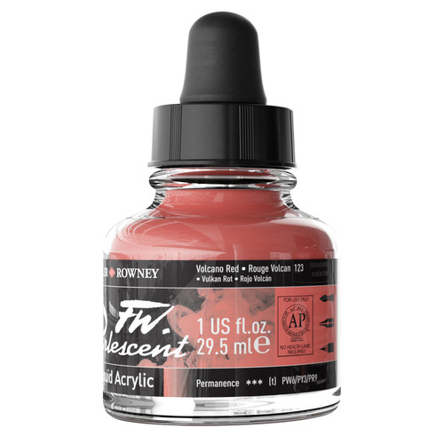 FW Pearlescent Liquid Acrylic Paint 1oz-Volcano Red - 5A002YSS-1GZZK