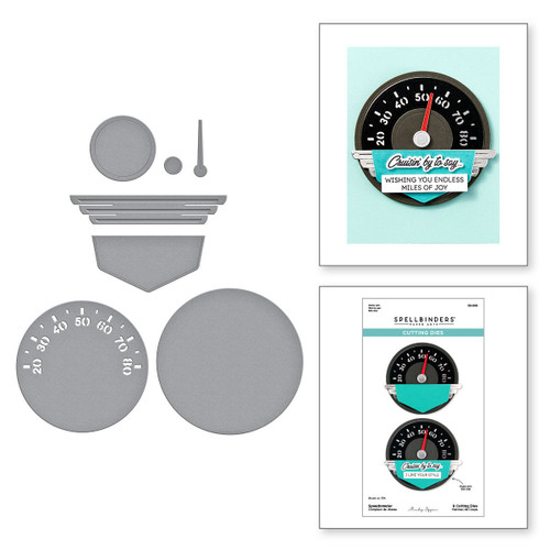 Spellbinders Etched Dies By Mindy Eggen-Speedometer, Classic Road Legends - 5A0031V3-1H3FR