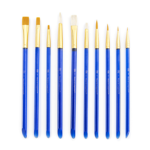 Royal Brush Gold Taklon Natural Bristle Brush-10/Pkg 5A0031PF-1H396