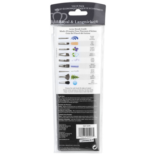 Royal Brush Gold Taklon Natural Bristle Brush-10/Pkg 5A0031PF-1H396