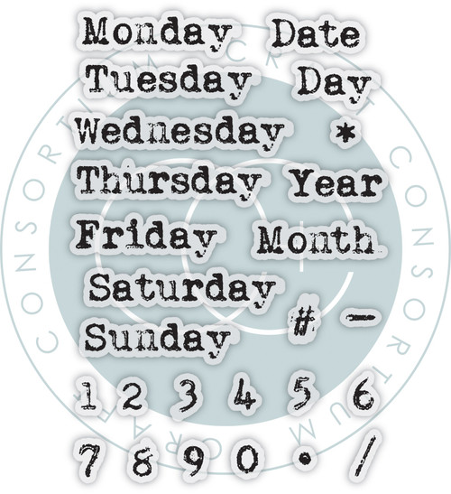 Craft Consortium Photopolymer Stamp set-Days Of The Week, Journaling Phase 2 - 5A0031QS-1H3BF