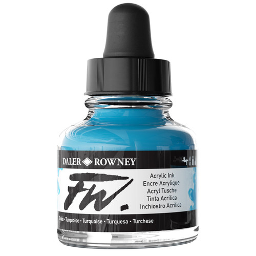 FW Acrylic Artists Ink 1oz-Turquoise - 5A002YRG-1H000