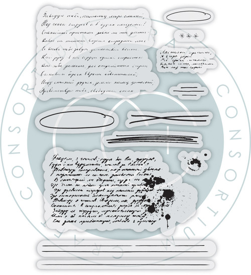 Craft Consortium Photopolymer Stamp set-Handwritting, Journaling Phase 2 - 5A0031QP-1H3BK