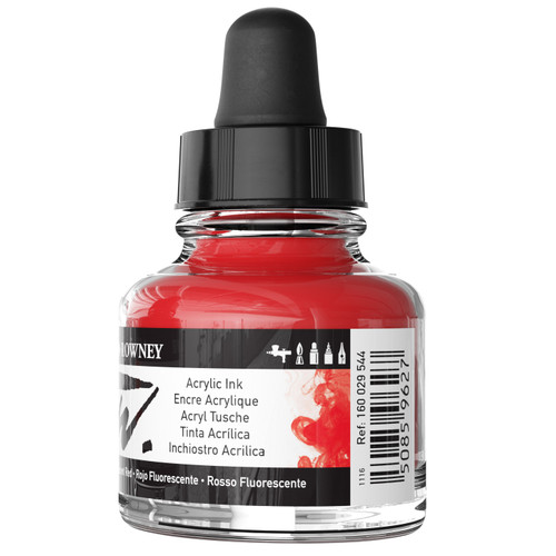 FW Acrylic Artists Ink 1oz-Fluorescent Red - 5A002YRG-1H003