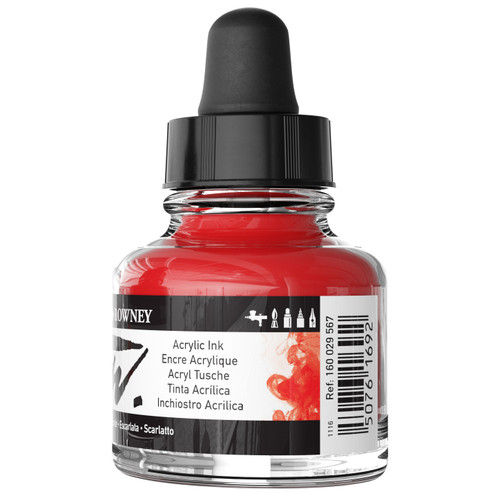 FW Acrylic Artists Ink 1oz-Scarlet - 5A002YRG-1H004 FW Acrylic Artists Ink 1oz-Scarlet - 5A002YRG-1H004