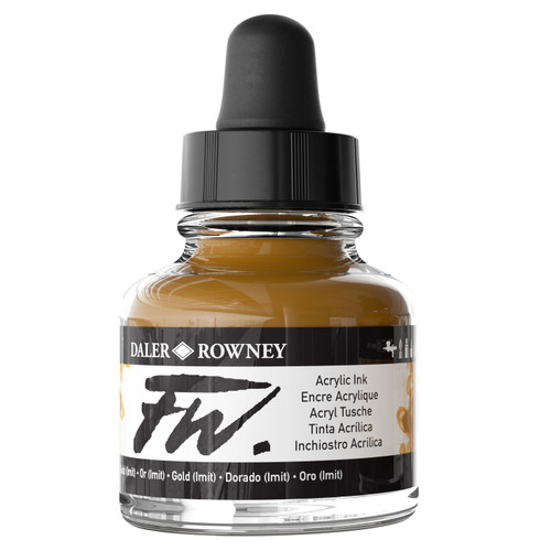 FW Acrylic Artists Ink 1oz-Gold (Imit) - 5A002YRG-1H009