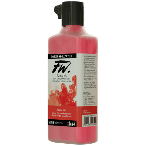FW Acrylic Artists Ink 180ml-Flame Red - 5A002YT2-1H00C