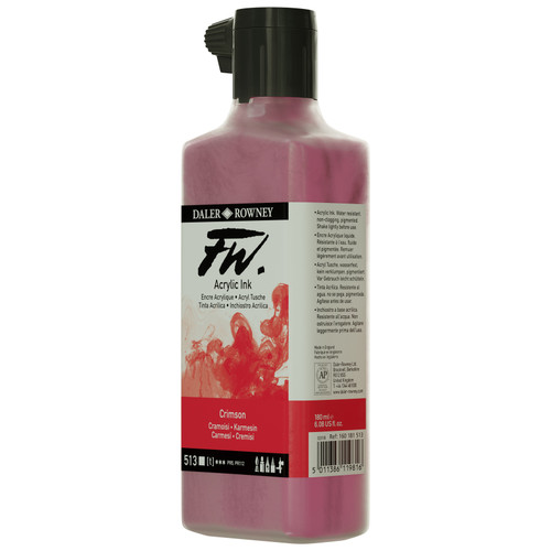 FW Acrylic Artists Ink 180ml-Crimson - 5A002YT2-1H00H