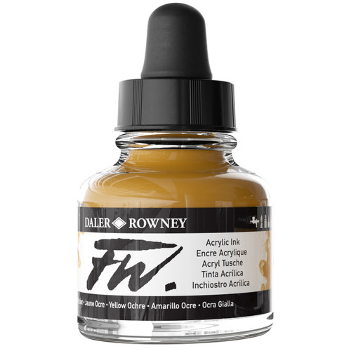 FW Acrylic Artists Ink 1oz-Yellow Ochre - 5A002YRG-1H00M