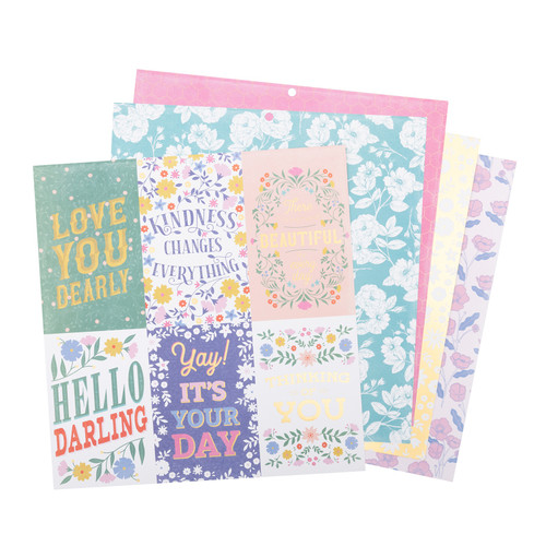 3 Pack - DCWV Premium Paper 12"X12" 36/Pkg-Bright Blooms - 5A002PT2-1GQZ0