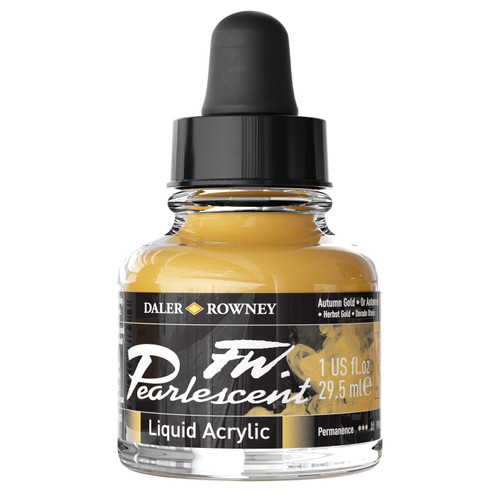 FW Pearlescent Liquid Acrylic Paint 1oz-Autumn Gold - 5A002YSS-1H00D - 000050788804