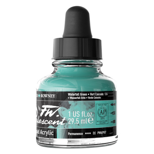 FW Pearlescent Liquid Acrylic Paint 1oz-Waterfall Green - 5A002YSS-1H00P