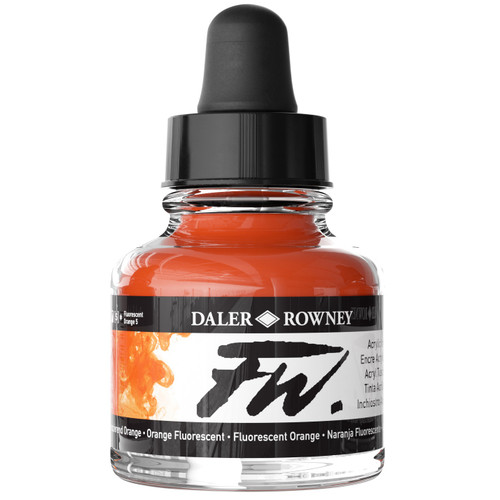 FW Acrylic Artists Ink 1oz-Fluorescent Orange - 5A002YRG-1H00Q - 000050859665
