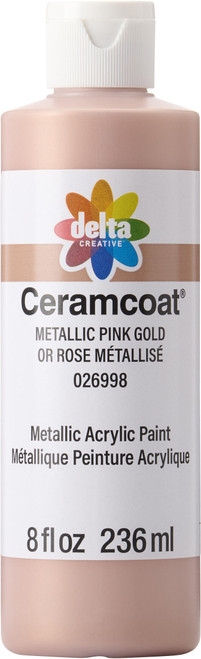 Delta Ceramcoat Metallic Acrylic Paint 8oz-Pink Gold - 2800M-1H0PN - 017158269982