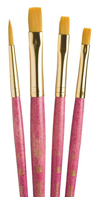 Princeton Real Value Golden Taklon Short Handle Brush Set-4/Pkg - 5A002ZR6-1H168