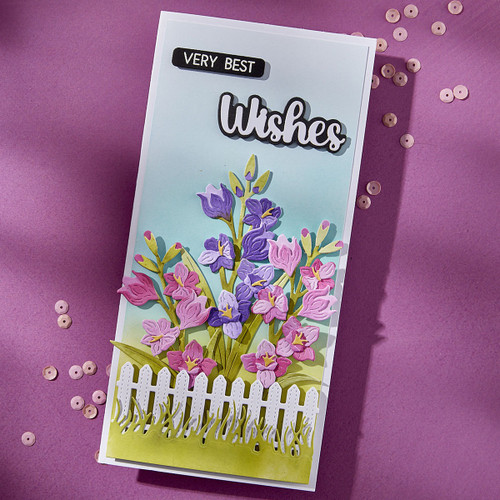 Spellbinders Clear Stamp & Die Set By Lisa Horton-Very Best Wishes Sentiments, Wildflowers - 5A0031VN-1H3G5 Spellbinders Clear Stamp & Die Set By Lisa Horton-Very Best Wishes Sentiments, Wildflowers - 5A0031VN-1H3G5