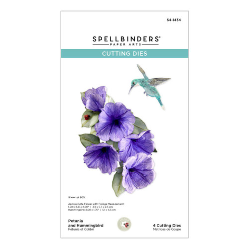 Spellbinders Etched Dies By Susan Tierney-Cockburn-Petunia And Hummingbird - 5A0031T6-1H3GR - 810176104460
