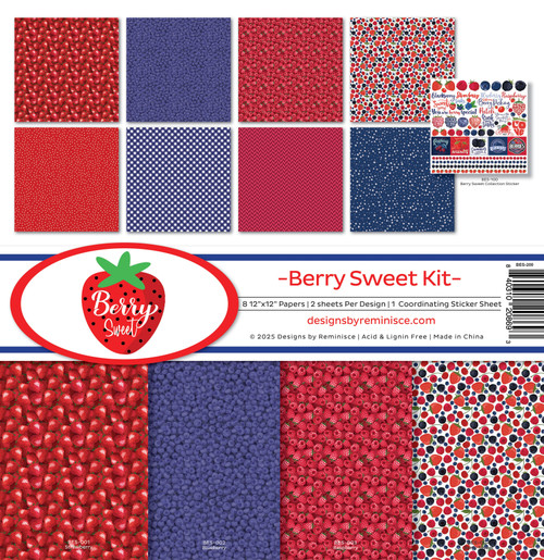 Reminisce Collection Kit 12"X12"-Berry Sweet - 5A0030WG-1H2C7 - 840310208693