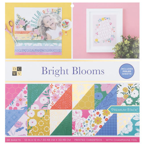 DCWV Premium Paper 12"X12" 36/Pkg-Bright Blooms 5A002PT2-1GQZ0 - 765468046532