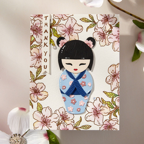 Spellbinders Etched Dies By Alex Syberia Designs-Kokeshi Dolls, Spring In Kyoto - 5A0031V6-1H3GF