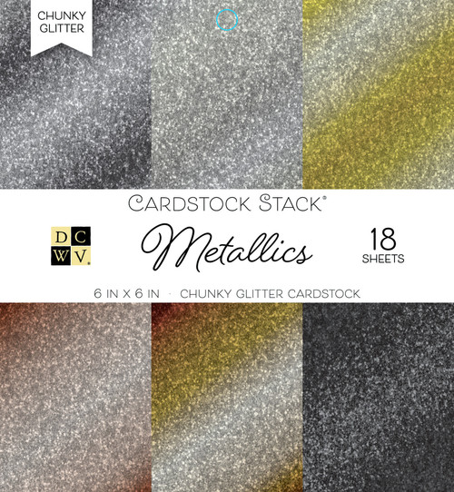 American Crafts Paper Pad 6"X6"-Glitter Metallics - 5A002PLR-1GR5Q